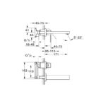 Grohe Eurocube Cosmopolitan Μπαταρία Νιπτήρος Τοίχου 17cm 19895000 - Image 3