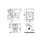 Λεκάνη Υ.Π. Πισω/κατωστόμια Scarabeo Butterfly 400800C (52.5εκ.) - Image 4