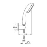 Grohe Tempesta 100 Τηλέφωνο ντούζ  2 λειτουργιών - Image 2