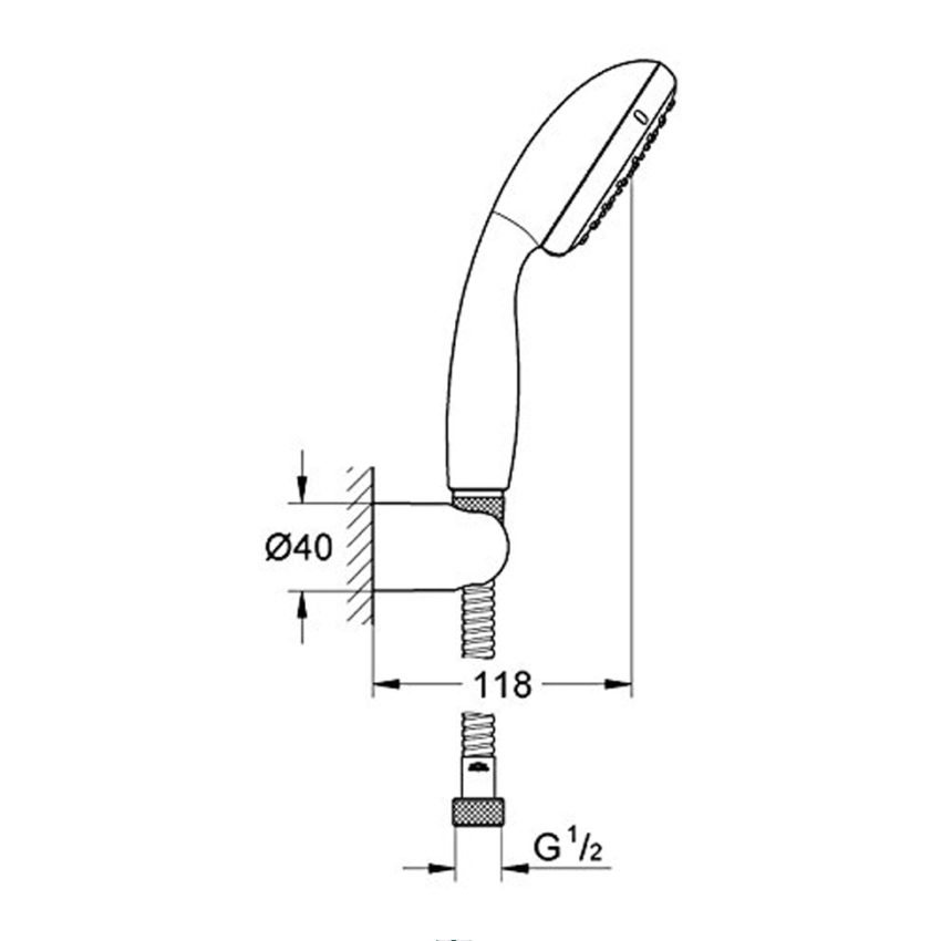 sx-2780310e Grohe Tempesta 100 Τηλέφωνο ντούζ  2 λειτουργιών - Image 2