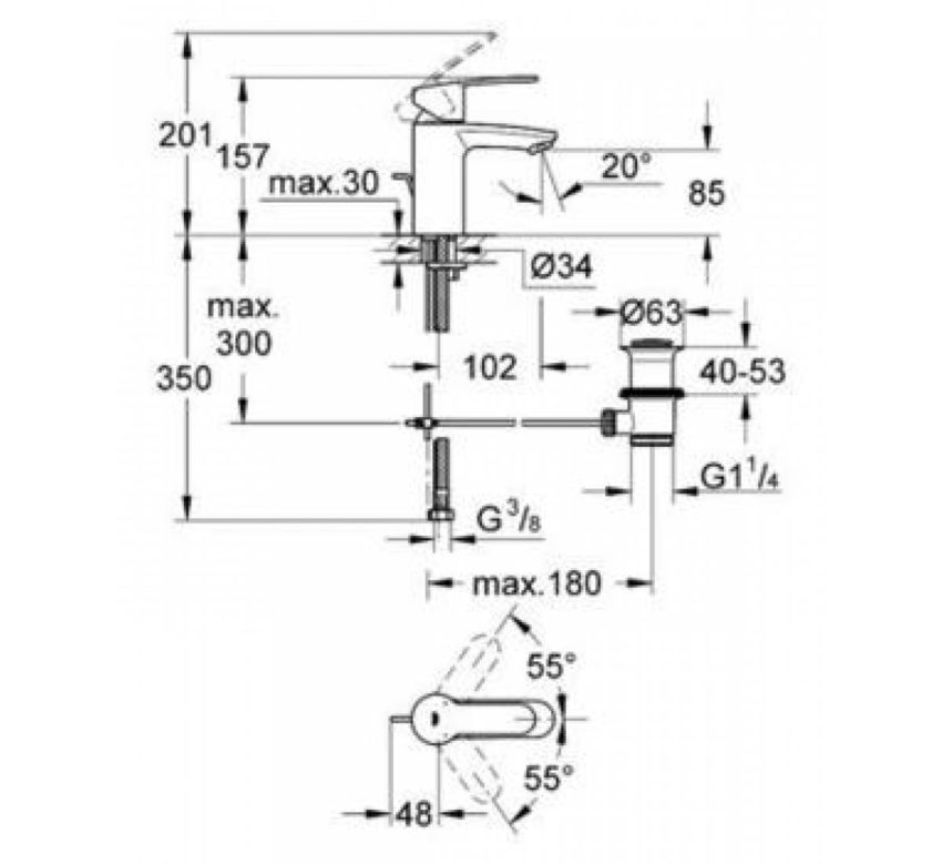 Grohe Eurostyle Cosmopolitan Μπαταρία Νιπτήρα 33552002 - Image 3