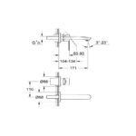 Grohe Eurostyle Cosmopolitan Μπαταρία Νιπτήρος Τοίχου Εντοιχιζόμενη 17εκ.  19571002 - Image 3