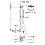 Grohe Eurocube 23147001 Σύστημα Ντουζ με Αναμεικτική Μπαταρία Ντουζιέρας με τετράγωνη κεφαλή 23x23 - Image 6