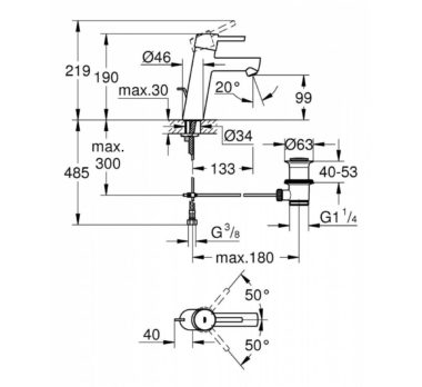 Grohe Concetto New Cosmopolitan  Μπαταρία Νιπτήρα 23450001 - Image 2
