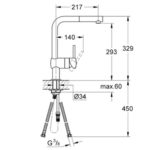 Grohe Minta 32168000 Μπαταρία Κουζίνας με υψηλό ρουξούνι και σπιράλ - Image 4