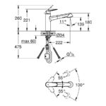 Grohe Eurodisc Cosmopolitan 32257002 Μπαταρία Κουζίνας με ντους και 2 ροές - Image 4
