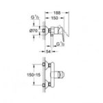 Grohe Bauedge  Μπαταρία Ντουζιέρας Σώμα 23636000 - Image 2