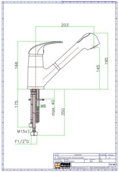 Fiore Max 32CR4010 - Μπαταρία νεροχύτη με ντουζ χρωμέ - Image 3