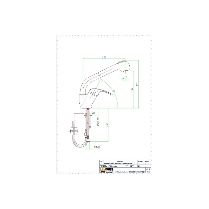 Fiore Max 32CR4395 Μπαταρία νεροχύτη με ντουζ χρωμέ - Image 2