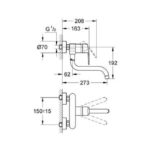 Grohe Eurostyle Cosmo 33982002 Μπαταρία Κουζίνας Τοίχου - Image 2