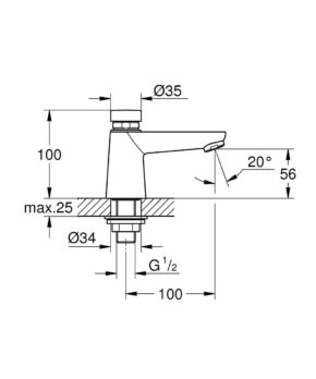 Grohe Euroeco Cosmopolitan S 36265000 Μπαταρία Νιπτήρος - Image 3