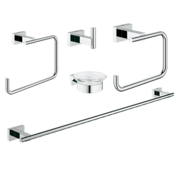 Grohe Essentials Cube New 40758001 Σετ Αξεσουάρ Μπάνιου 5 Τεμαχίων