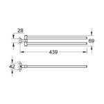 Grohe Essentials Cube New 40624001 Πετσετοκρεμάστρα Διπλή 43,9 cm - Image 2