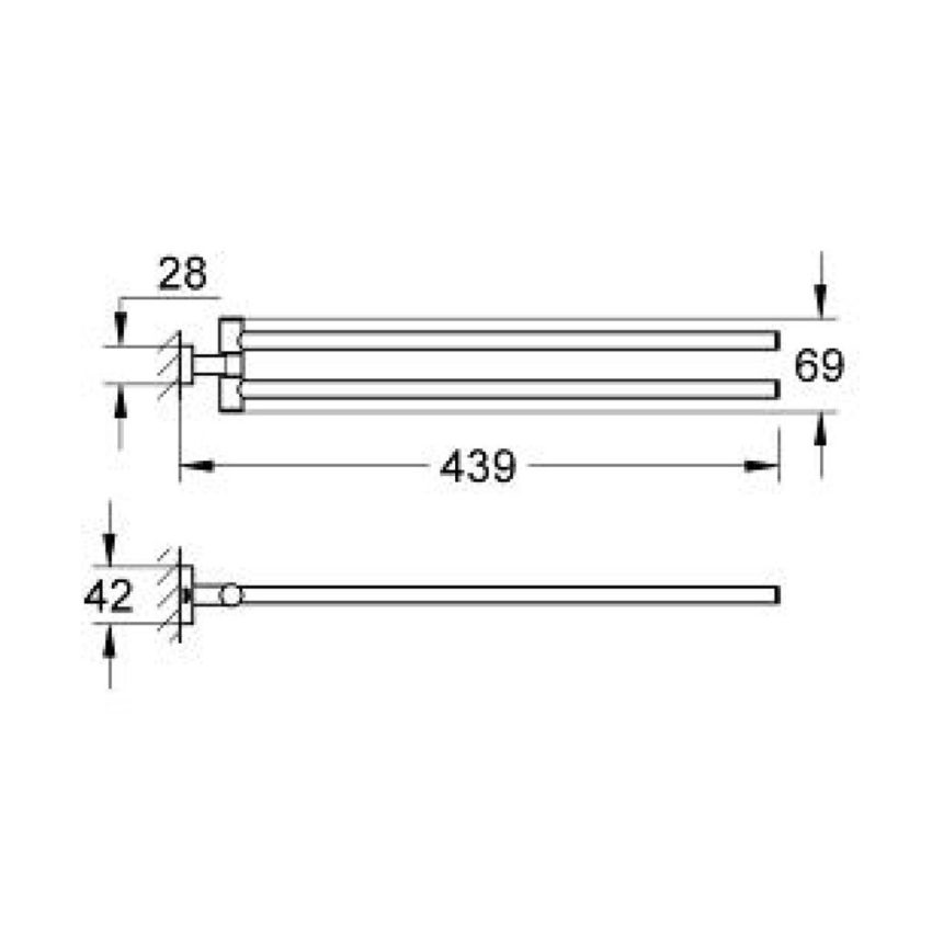 sx-40624001 Grohe Essentials Cube New 40624001 Πετσετοκρεμάστρα Διπλή 43,9 cm - Image 2