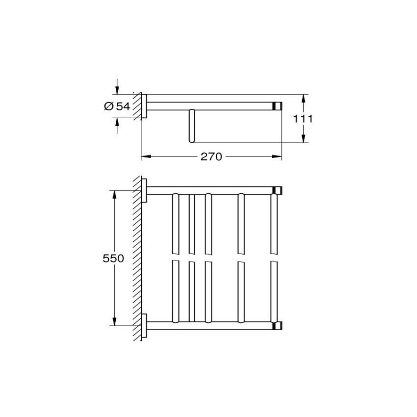 Grohe Essentials New 40800001 Ραφιέρα - Πετσετοκρεμάστρα 60,4 cm - Image 3