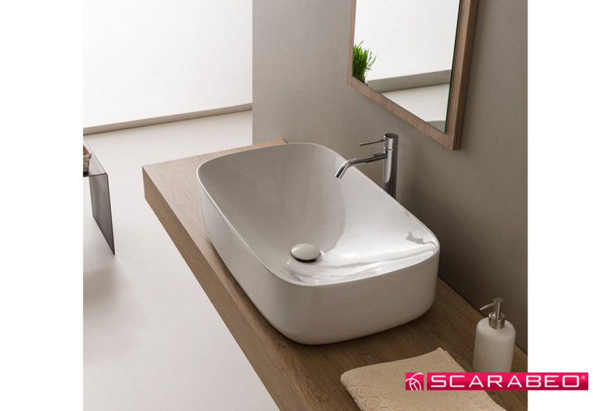 Scarabeo Moon 70 5502 70x42cm Λευκός Επιτραπέζιος Νιπτήρας Μπάνιου - Image 2