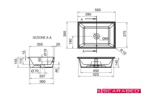 Scarabeo Gaia 50 8032 Ένθετος Νιπτήρας 56X39.5 εκ - Image 5
