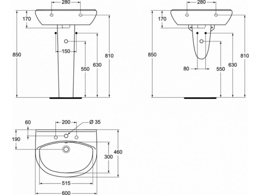 sx-W409601 vidima Νιπτήρας Κρεμαστός Επίτοιχος 60Χ46 Ulysse Vidima Ideal Standard W409601 - Image 3