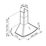 Απορροφητήρας Pyramis Καμινάδα Οβάλ 90cm 065030501 - Image 2