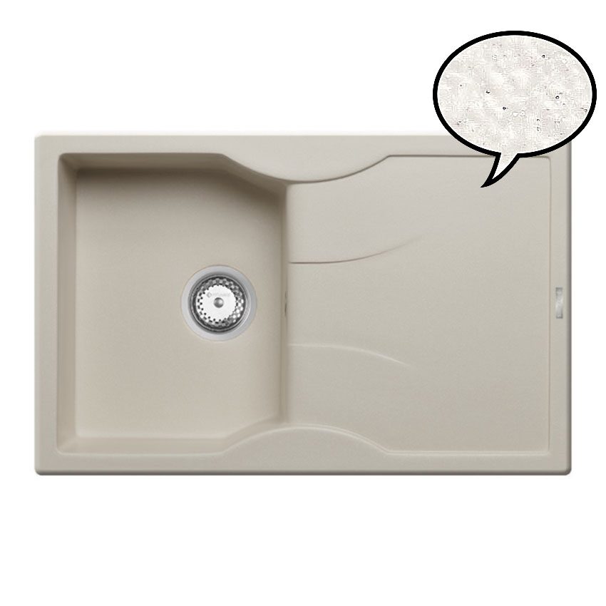 070031811 Νεροχύτης Pyramis Aeolia 77x49 1B 1D Cristalo Bianco N/S 070031811 - Image 1