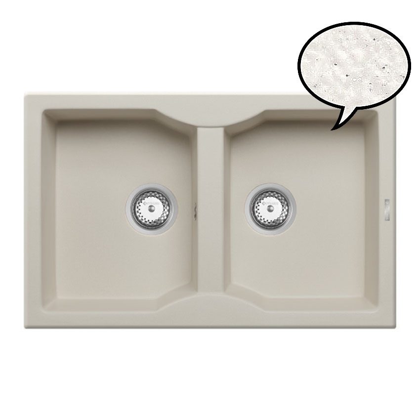 070032111 Νεροχύτης Pyramis Aeolia 77x49 2B Cristalo Bianco N/S 070032111 - Image 1