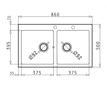 Νεροχύτης Pyramis Athlos 86X50 2B Carbon 070071311 - Image 2