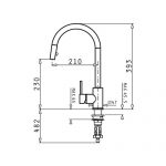 Μπαταρία Κουζίνας Pyramis Amada Inox Ψηλή με Ντους 090917801 - Image 2