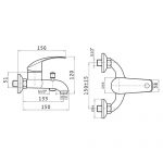 Μπαταρία Λουτρού Pyramis Sistina Χρωμέ Ecoline 090918001 - Image 2