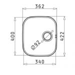 Νεροχύτης Pyramis Iris 40X34   Φ92 100009501 - Image 2