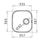 Νεροχύτης Pyramis Iris 36,5X33,5 Φ92 100009701 - Image 2