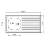 Νεροχύτης Pyramis International 100X50 1B 1D 100100201 - Image 2