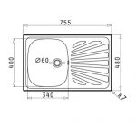 Νεροχύτης Pyramis Basic Creta 1B 1D Margarita 100126101 - Image 2