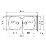 Νεροχύτης Inox Pyramis Basic E 33/33 86X43,5 100150801 - Image 2
