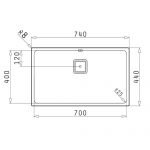 Νεροχύτης Pyramis Γούρνα Lume  70Χ40Χ20 R25 (20) SQ123 RCOF FM 101024901 - Image 2