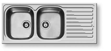 Νεροχύτης Inox Pyramis Amaltia (116X50) 2B 1D Σαγρέ 107119201