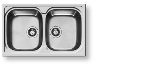 Ανοξείδωτος Νεροχύτης Pyramis Amaltia (79X50) 2B Σαγρέ 107121001