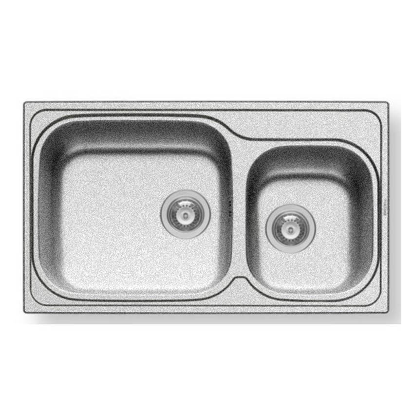 107125101 Νεροχύτης Inox Pyramis Amaltia Plus (86X50) 2B Σαγρέ 107125101 - Image 1