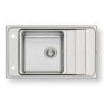 Νεροχύτης Pyramis Studio 86x50 1B(40x40x20) R25 1D REV 1+1TH Φ92 RCOF C,AV,S 107152430