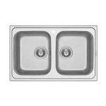 Νεροχύτης Inox Pyramis Athena Extra 79x50 2B LN 1TH O92 GOF Σαγρέ 107162301