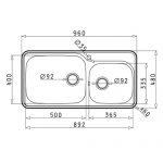 Νεροχύτης Pyramis Space Plus 2B Λείο 96X48 108716401 - Image 2