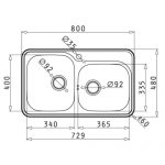 Νεροχύτης Pyramis Space Mini 2B Λείο 80X48 108716501 - Image 2
