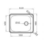 Νεροχύτης Pyramis Space Plus 1B Λείο 61X48 108717401 - Image 2
