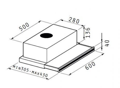 Απορροφητήρας Pyramis Συρόμενος Turbo SLIM 60 cm Ανοξείδωτος 065006401 - Image 2