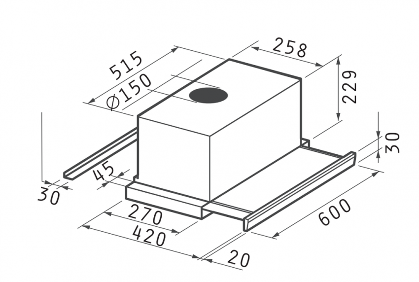 sx-065017502 Απορροφητήρας Pyramis Συρόμενος Turbo Ανοξείδωτος 065017502 - Image 2