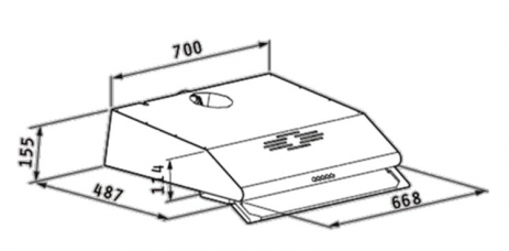 Απορροφητήρας Pyramis Απλός 1 Μοτέρ Μεταλλικά Φίλτρα Λευκός 065029002 - Image 2