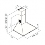 Απορροφητήρας Pyramis Καμινάδα Τετράγωνη LUX  60 cm 065030102 - Image 2