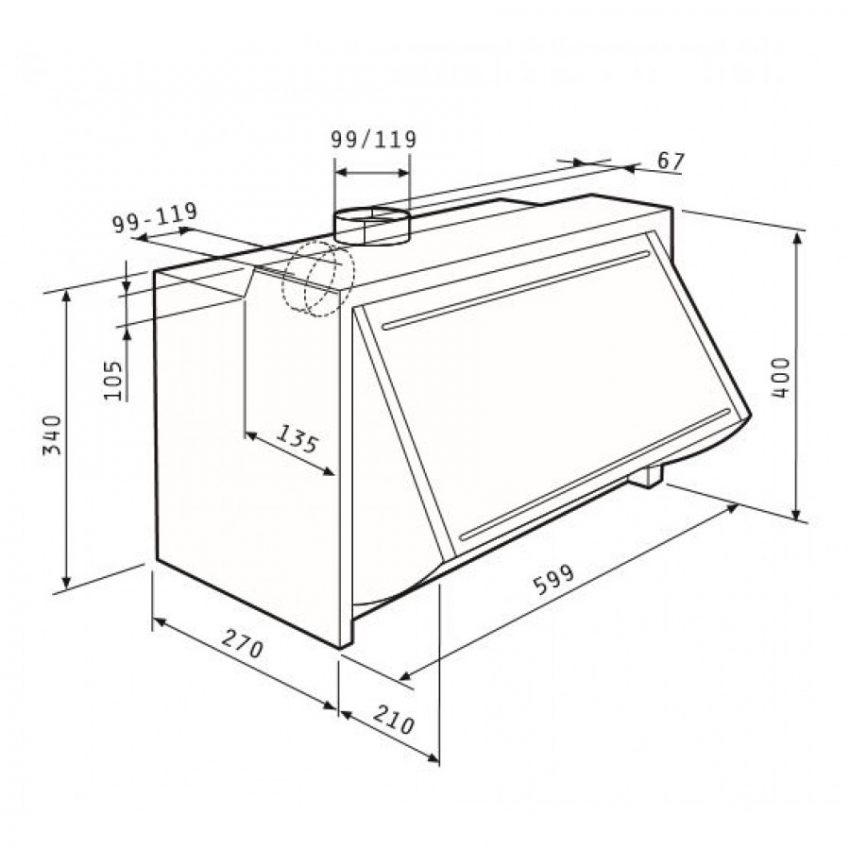 Απορροφητήρας Pyramis Πτυσσόμενος με Μεταλλικά Φίλτρα Καφέ 065031401 - Image 2