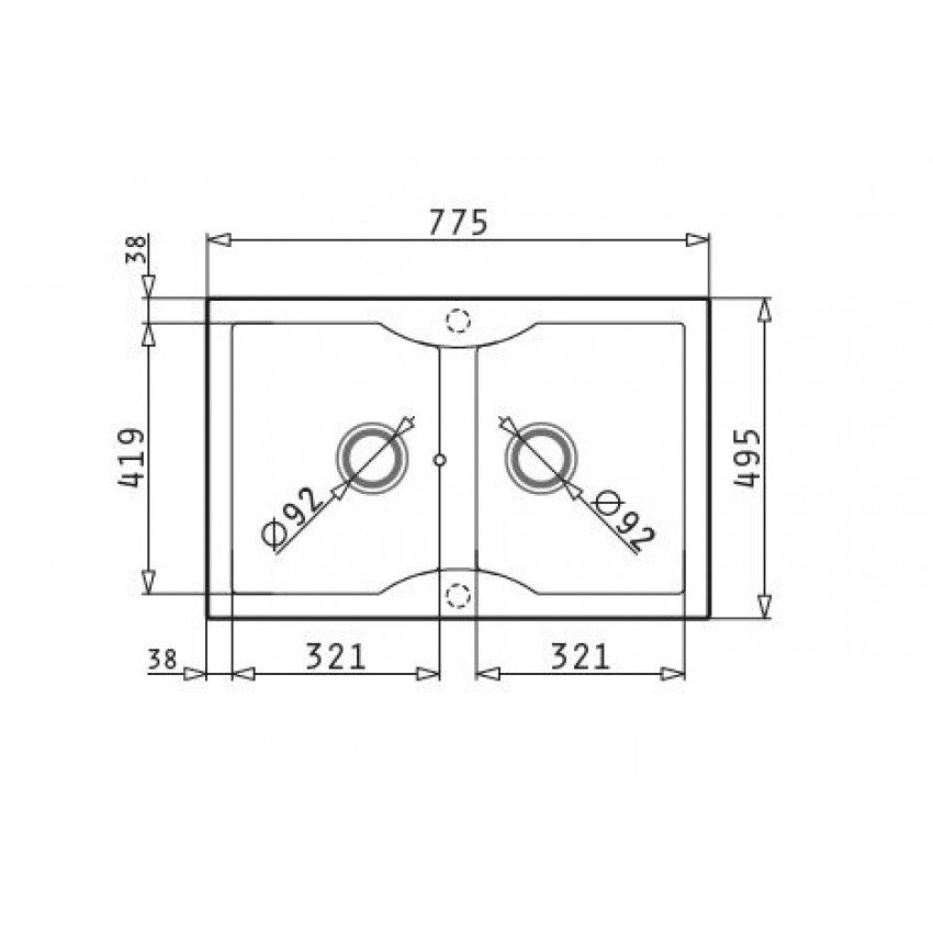 Νεροχύτης Pyramis Aeolia 77x49 2B Champagne N/S 070032211 - Image 2