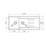 Νεροχύτης Pyramis Alazia 116x50 1 3/4B 1D Iron Grey 070038011 - Image 2