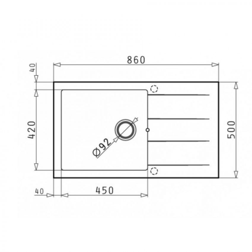 Νεροχύτης Pyramis Athlos Plus 86X50 1B 1D Snow 070070611 - Image 2